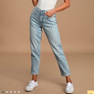 Presley Light Wash Striped High-Rise Jeans